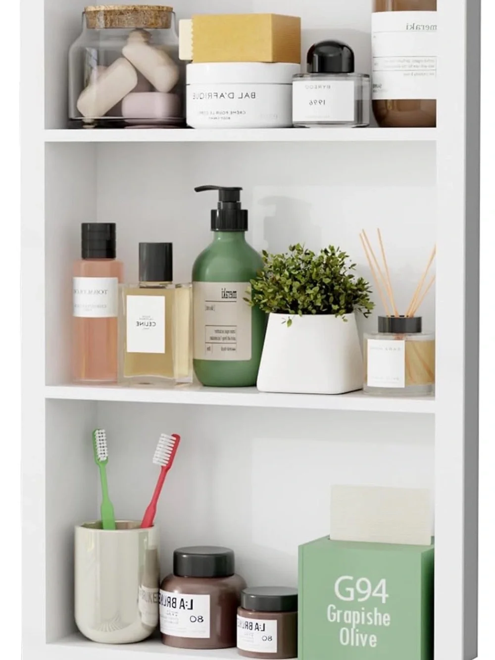White Wall-Mounted Niche Shelf - White Home Wall Decor medicine cabinet 26x16x8